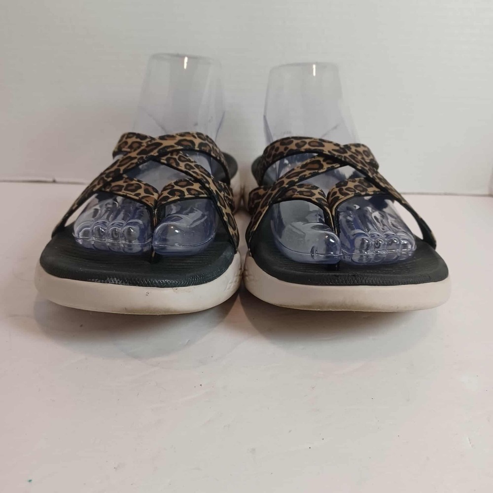 Skechers‎ Womens Goga Mat Strappy Flip Flop Thong Sandals Leopard Size 10 - Picture 3 of 7
